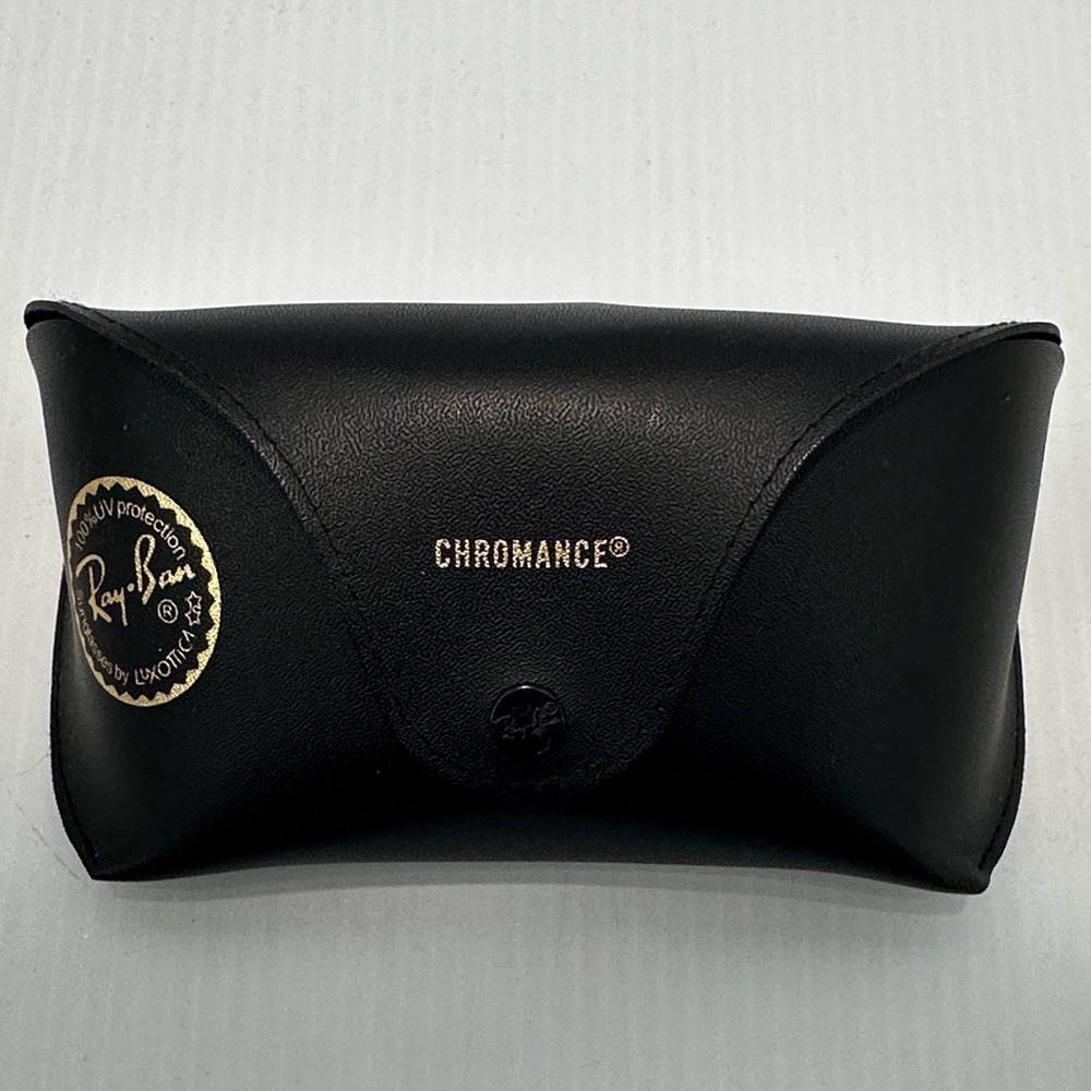 Ray-Ban Black Chromance Sunglasses Case with Gold‎ Logo